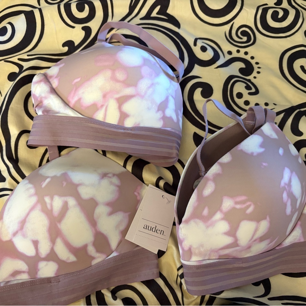 NWT- 36 B Auden Women's
Tie-Dye Bra - Purple and Cream-
Padded push-up - Picture 4 of 6